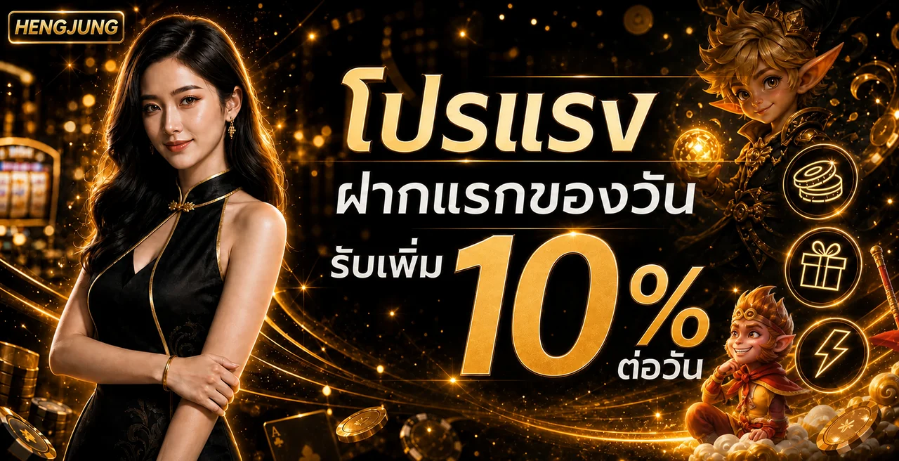 แบนเนอร์ HENGJUNG โปรโมชั่นต้อนรับโทนดำทอง